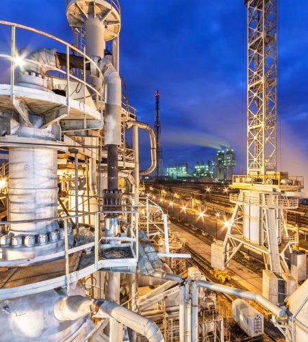 Chemical plant for production of ammonia and nitrogen fertilization on night time.